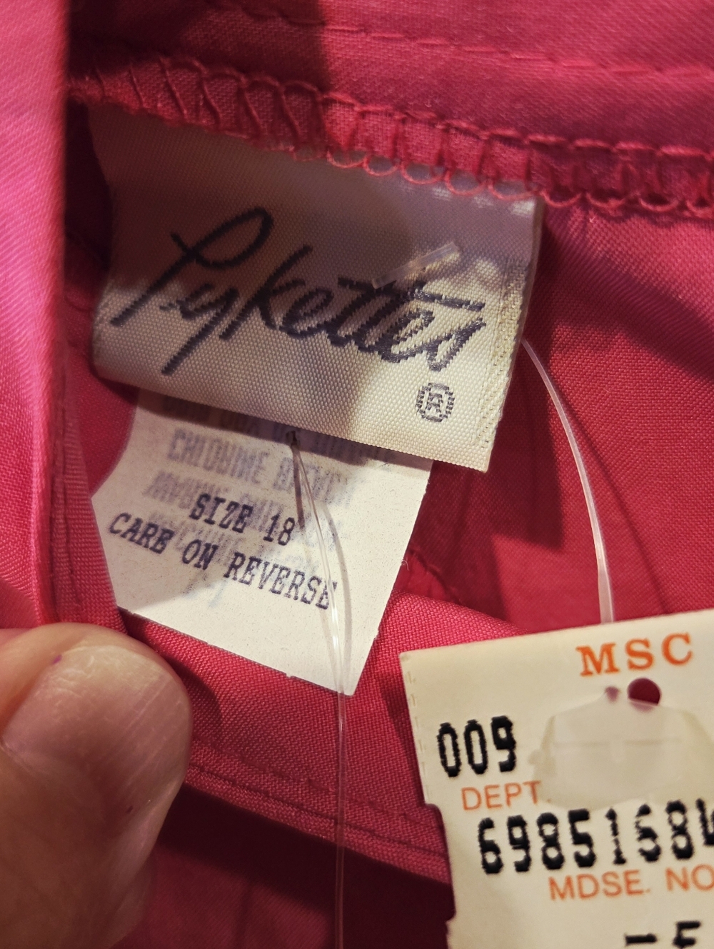 NWT Vintage Pykettes Hot Pink Mock Neck Blouse Size 18 Made in USA Retro - Picture 3 of 10